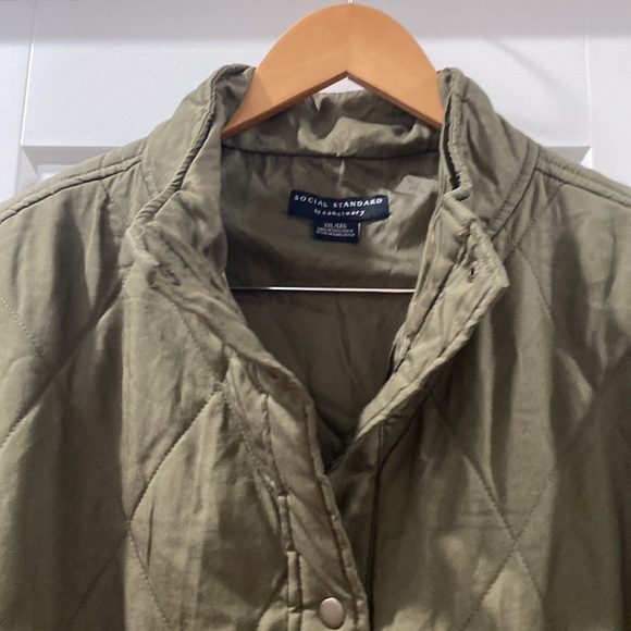 Social Standard by sanctuary XXL women's olive green quilted twill jacket EUC - Picture 11 of 12